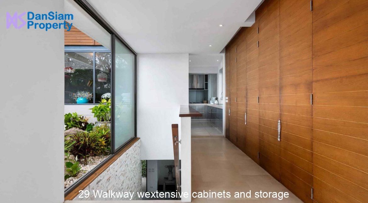 29 Walkway wextensive cabinets and storage