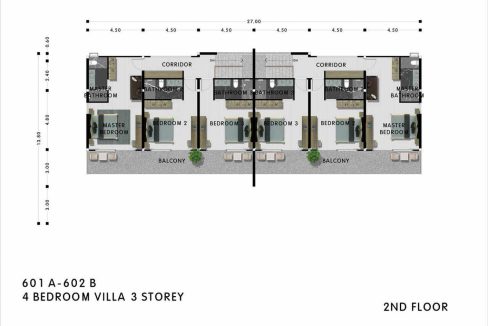 43 4-Bedroom villa floorplan (2nd floor)