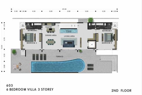 62 6-Bedroom villa floorplan (2nd floor)