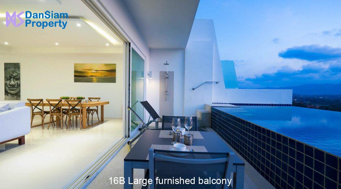 16B Large furnished balcony