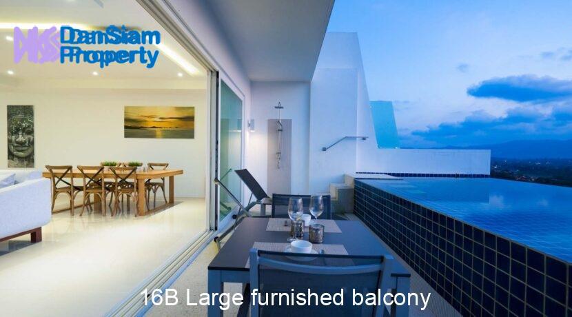 16B Large furnished balcony