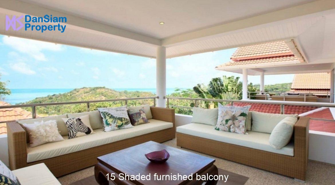 15 Shaded furnished balcony